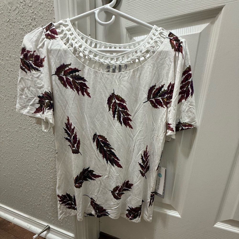 Daniel Rainn Ivory and Plum Blouse